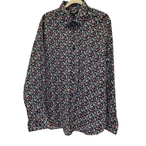 EXPRESS Floral Print Shirt Long Sleeve Button Down Casual Mens Size M